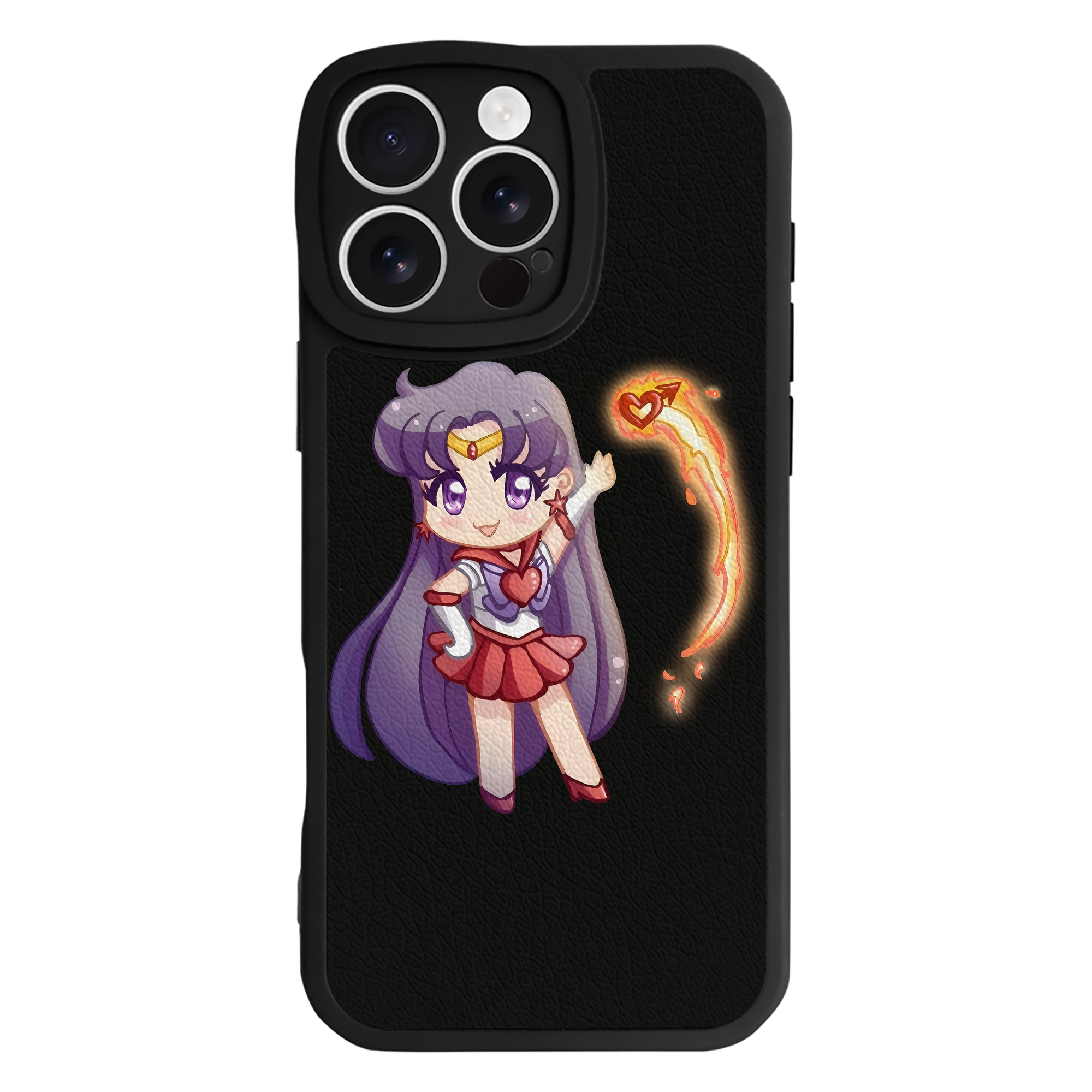 （画像用） 美少女戦士セーラームーン 火野レイ ひの レイ Sailor Moon Hino Rei （セーラーマーズ,Sailor Mars） 【iPhone 16シリーズ対応】シリコンスマホケース（レザー調） 材質：シリコン